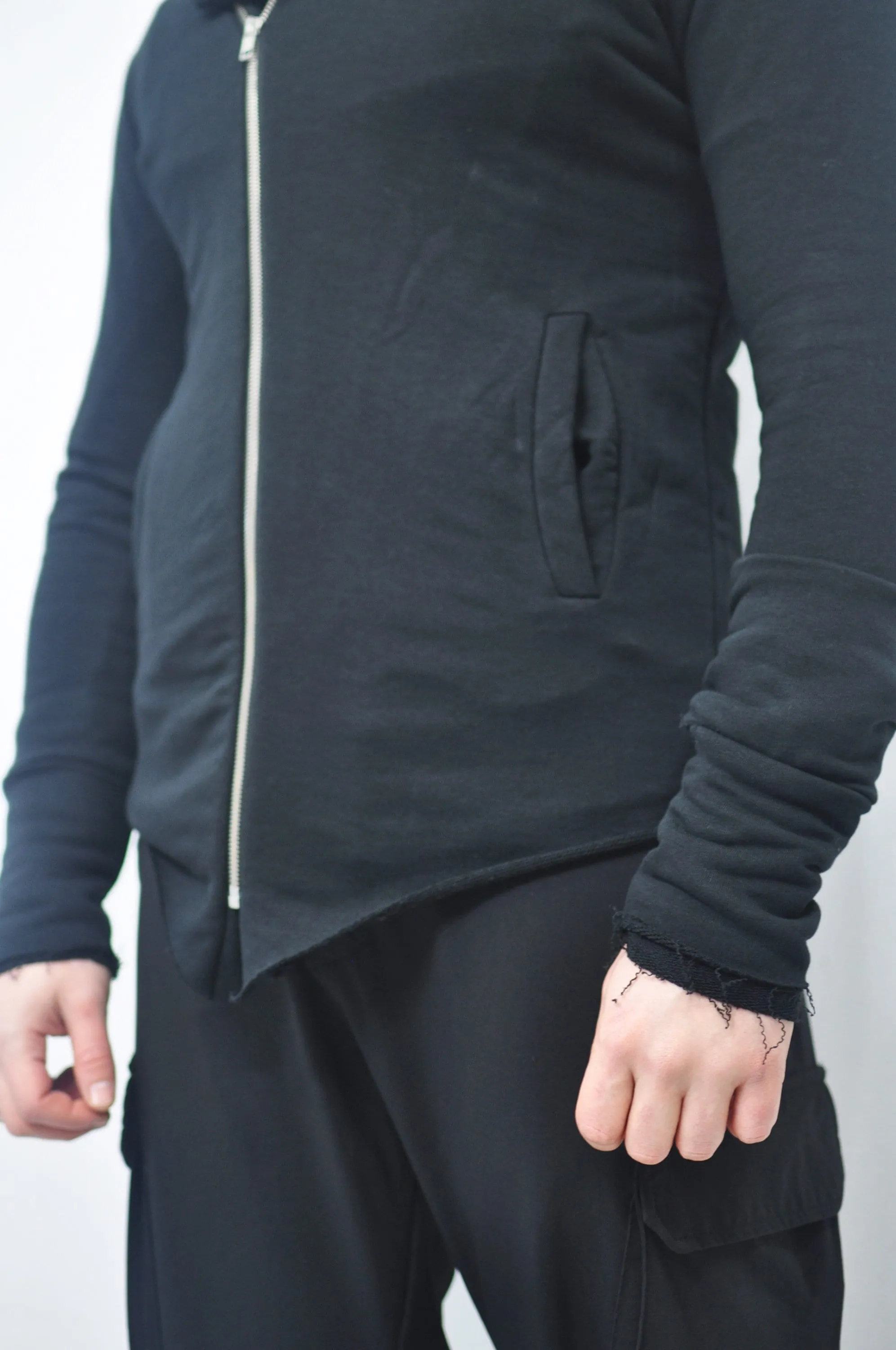 XS - 8XL Men's Asymmetric Zip up Hooded Terry Cotton Cyberpunk Hoodie / Jacket Top T-Shirt Hoodie / Fleece Hoodie / Gothic Hoodie- BB080