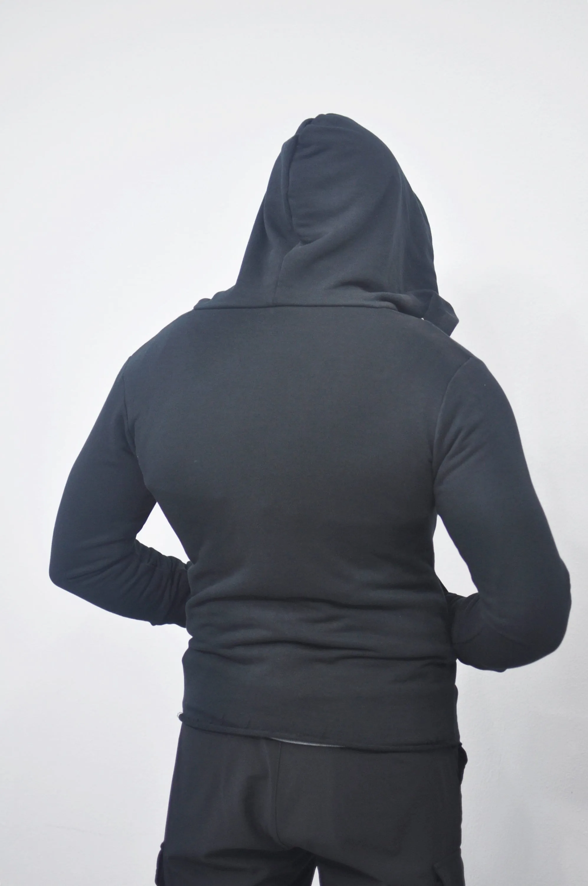 XS - 8XL Men's Asymmetric Zip up Hooded Terry Cotton Cyberpunk Hoodie / Jacket Top T-Shirt Hoodie / Fleece Hoodie / Gothic Hoodie- BB080