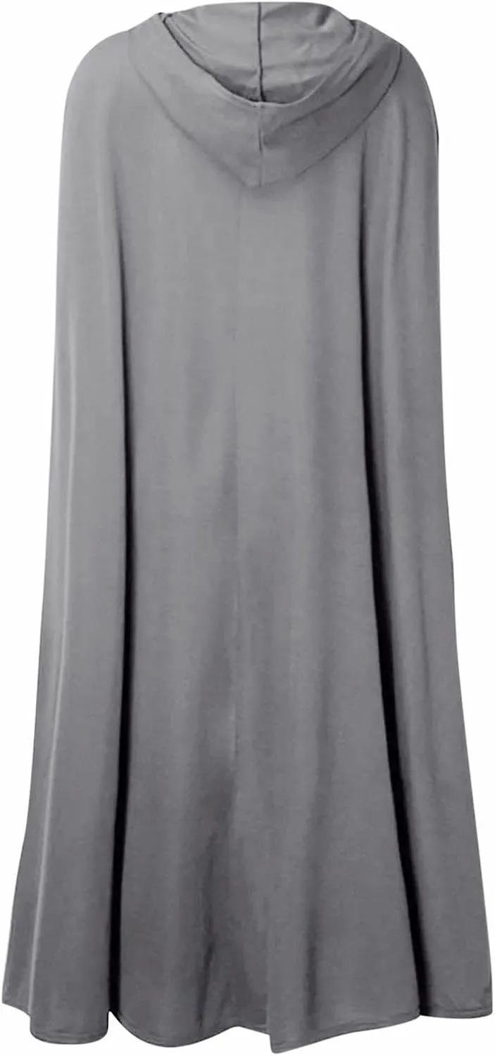 XUNRYAN Women's Wool Blend Capes Hooded Cloak Outwear Poncho Open Front Cardigan Autumn Winter Maxi Long Trench Coat